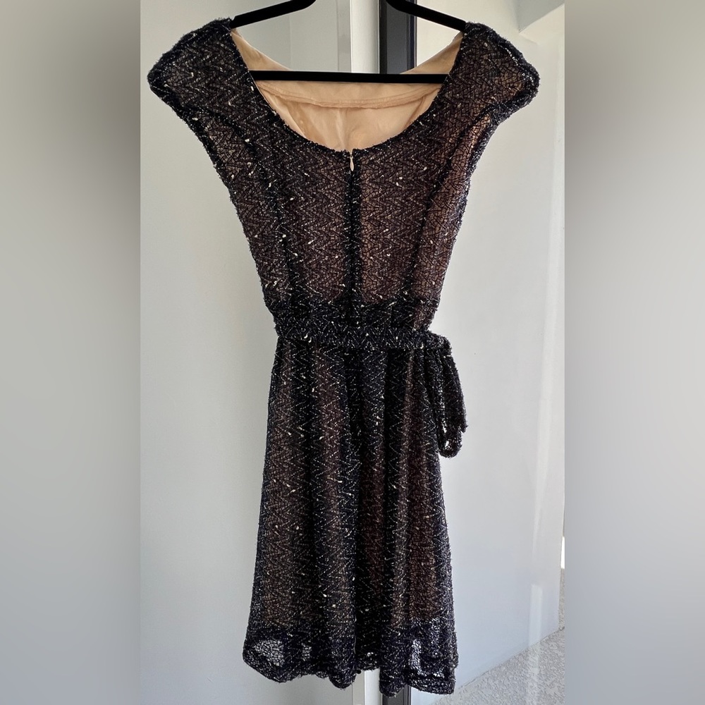 Eva Franco - Anthropologie - New Fit and Flare Dress - Black over Nude Lining - Picture 4 of 5